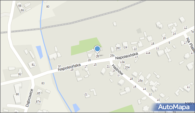 Skierniewice, Napoleońska, 26, mapa Skierniewic