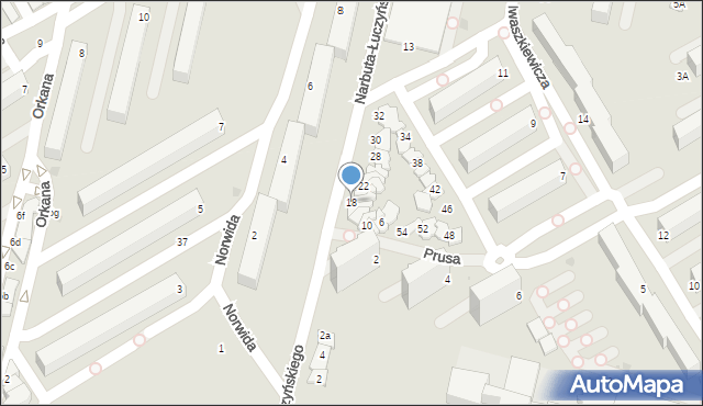 Skierniewice, Narbuta-Łuczyńskiego Aleksandra, gen., 18, mapa Skierniewic