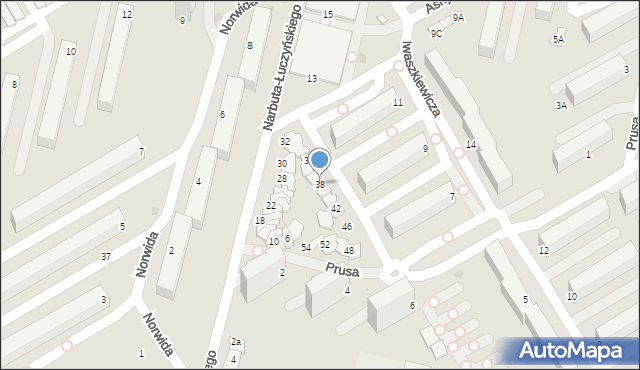 Skierniewice, Narbuta-Łuczyńskiego Aleksandra, gen., 38, mapa Skierniewic