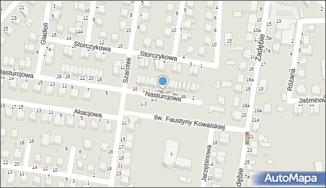 Skierniewice, Nasturcjowa, 10a, mapa Skierniewic