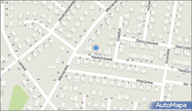 Skierniewice, Nasturcjowa, 36, mapa Skierniewic