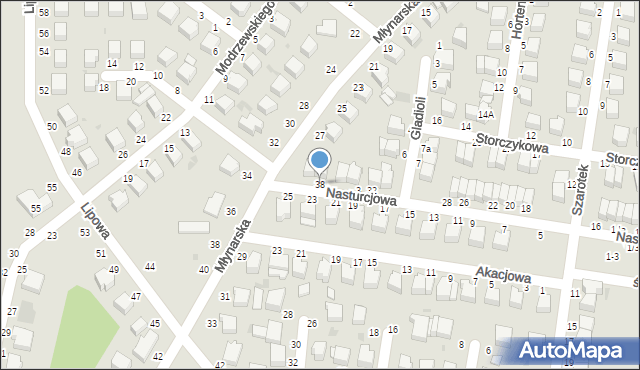 Skierniewice, Nasturcjowa, 38, mapa Skierniewic