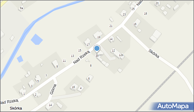 Skórka, Nad Rzeką, 10, mapa Skórka
