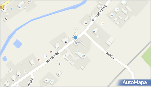 Skórka, Nad Rzeką, 14, mapa Skórka