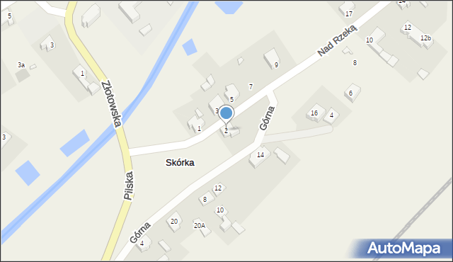 Skórka, Nad Rzeką, 2, mapa Skórka