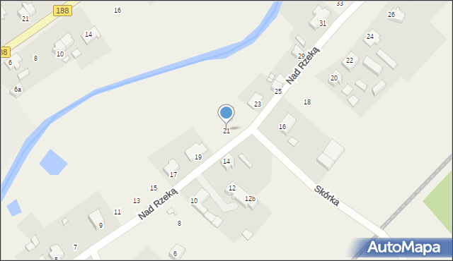 Skórka, Nad Rzeką, 21, mapa Skórka