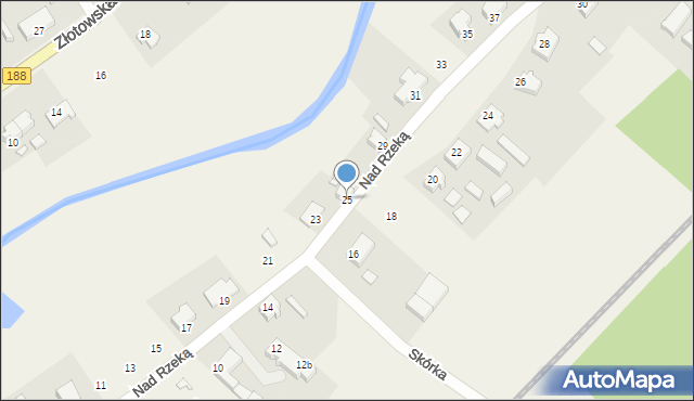 Skórka, Nad Rzeką, 25, mapa Skórka