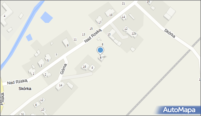 Skórka, Nad Rzeką, 6, mapa Skórka