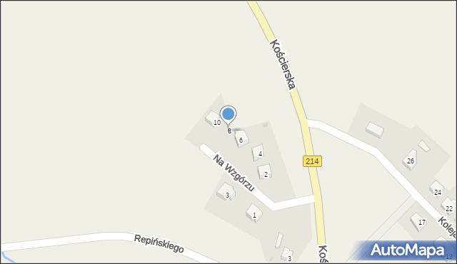 Skorzewo, Na Wzgórzu, 8, mapa Skorzewo