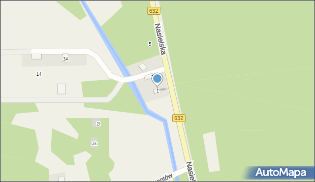 Skrzeszew, Nasielska, 1, mapa Skrzeszew