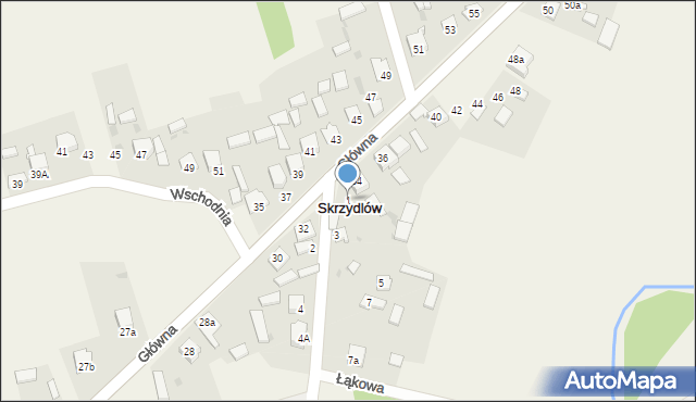 Skrzydlów, Nadrzeczna, 1, mapa Skrzydlów