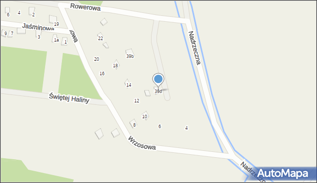 Słajszewo, Nadrzeczna, 39d, mapa Słajszewo