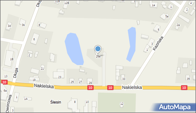 Ślesin, Nakielska, 29a, mapa Ślesin