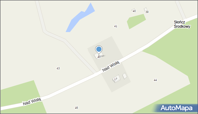 Słończ, Nad Wisłą, 40, mapa Słończ