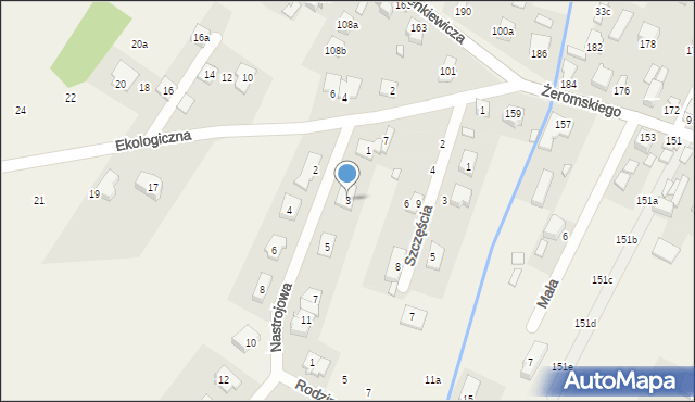 Słupno, Nastrojowa, 3, mapa Słupno