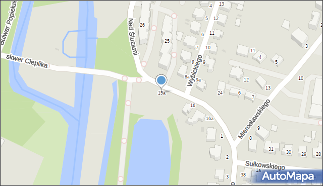 Słupsk, Nad Śluzami, 15a, mapa Słupska