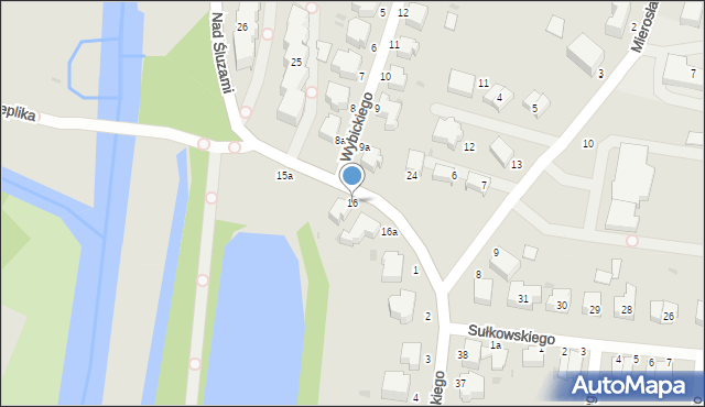 Słupsk, Nad Śluzami, 16, mapa Słupska