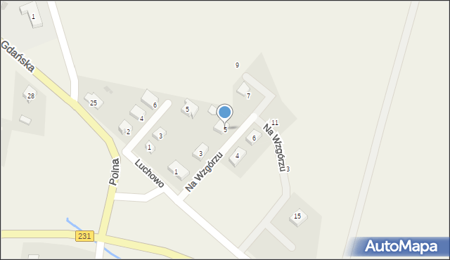 Smętowo Graniczne, Na Wzgórzu, 5, mapa Smętowo Graniczne