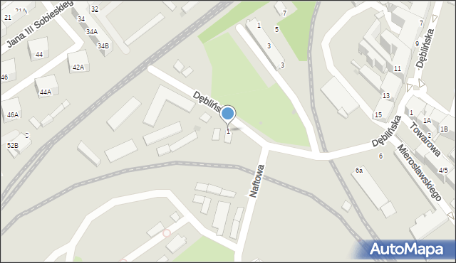 Sosnowiec, Naftowa, 1, mapa Sosnowca