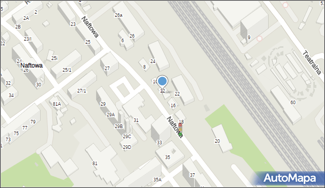 Sosnowiec, Naftowa, 12/14, mapa Sosnowca