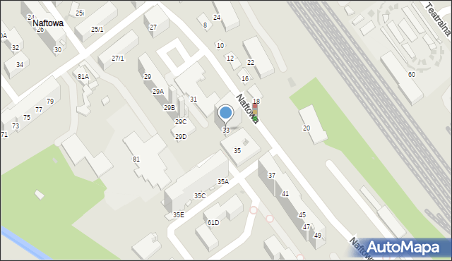 Sosnowiec, Naftowa, 33, mapa Sosnowca