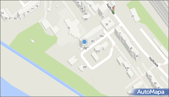 Sosnowiec, Naftowa, 35E, mapa Sosnowca