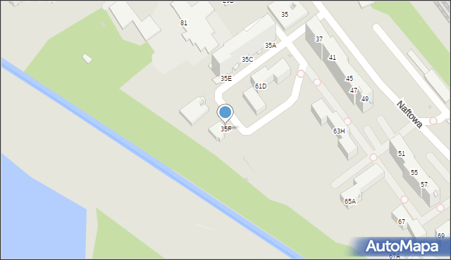 Sosnowiec, Naftowa, 35F, mapa Sosnowca