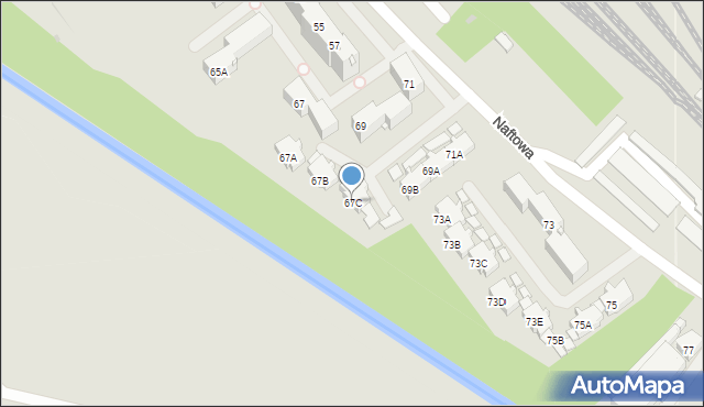 Sosnowiec, Naftowa, 67C, mapa Sosnowca