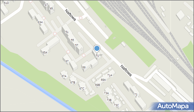 Sosnowiec, Naftowa, 71, mapa Sosnowca