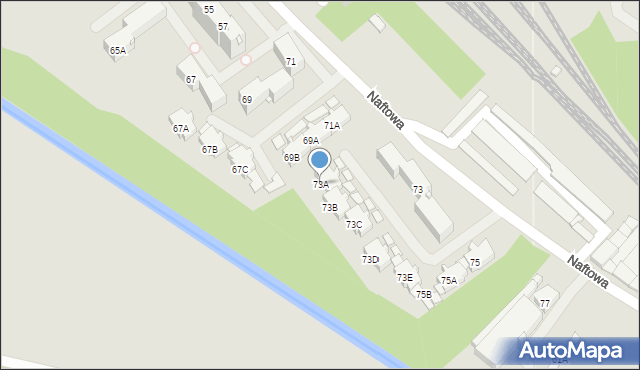 Sosnowiec, Naftowa, 73A, mapa Sosnowca