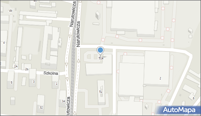 Sosnowiec, Narutowicza Gabriela, 51a, mapa Sosnowca