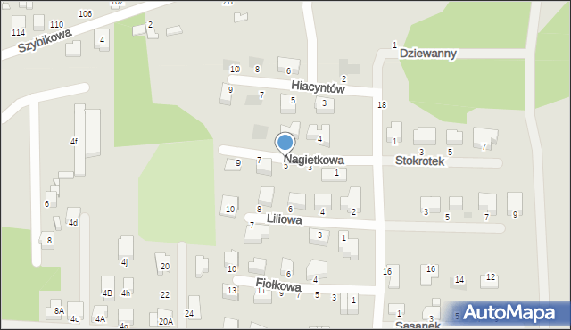 Sosnowiec, Nagietkowa, 5, mapa Sosnowca