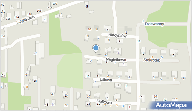 Sosnowiec, Nagietkowa, 8, mapa Sosnowca