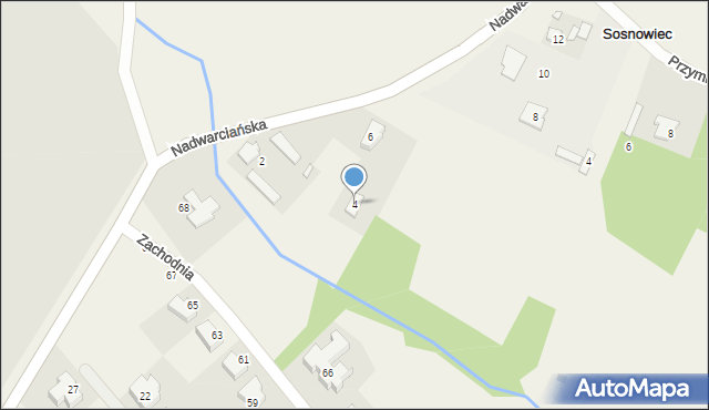 Sosnowiec, Nadwarciańska, 4, mapa Sosnowca