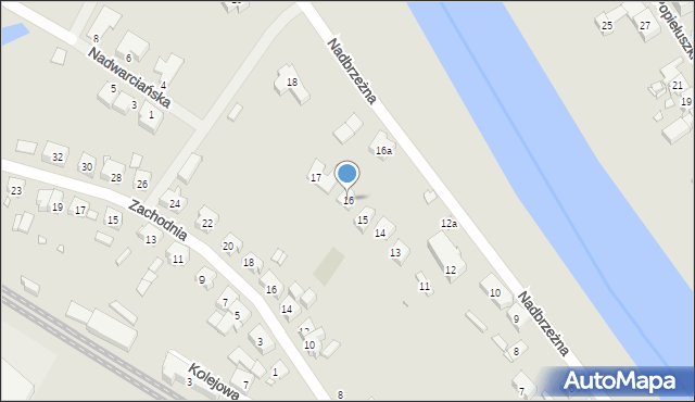 Śrem, Nadbrzeżna, 16, mapa Śrem