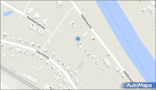 Śrem, Nadbrzeżna, 17, mapa Śrem
