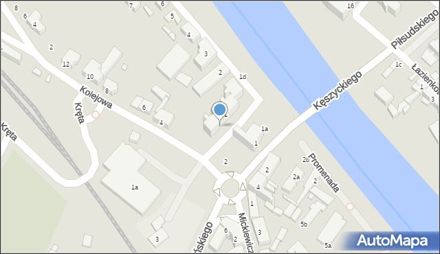 Śrem, Nadbrzeżna, 1c, mapa Śrem