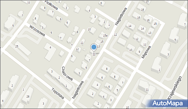 Środa Wielkopolska, Nagietkowa, 11, mapa Środa Wielkopolska