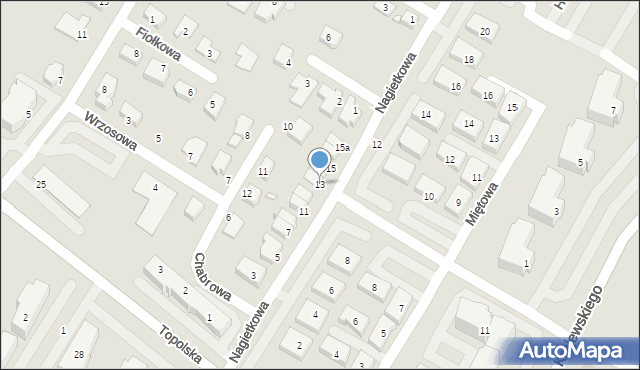 Środa Wielkopolska, Nagietkowa, 13, mapa Środa Wielkopolska