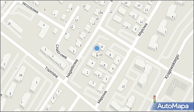 Środa Wielkopolska, Nagietkowa, 6, mapa Środa Wielkopolska