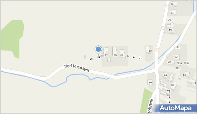 Sromowce Niżne, Nad Potokiem, 14, mapa Sromowce Niżne