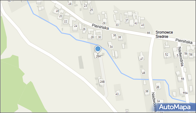 Sromowce Niżne, Nadwodnia, 28A, mapa Sromowce Niżne