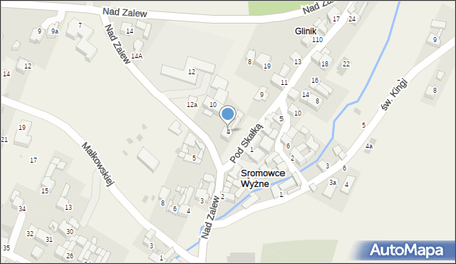 Sromowce Wyżne, Nad Zalew, 4, mapa Sromowce Wyżne