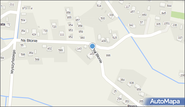 Staniątki, Na Błonie, 143a, mapa Staniątki