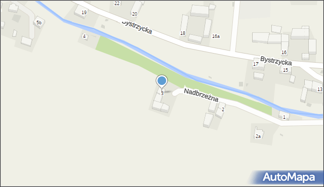 Stara Bystrzyca, Nadbrzeżna, 3, mapa Stara Bystrzyca