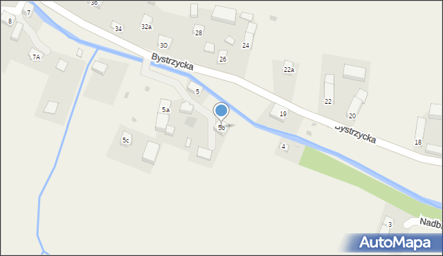 Stara Bystrzyca, Nadbrzeżna, 5b, mapa Stara Bystrzyca