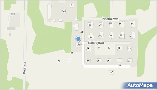 Stara Wieś, Nastrojowa, 30, mapa Stara Wieś