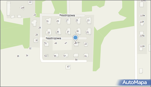 Stara Wieś, Nastrojowa, 45, mapa Stara Wieś