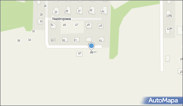 Stara Wieś, Nastrojowa, 65, mapa Stara Wieś