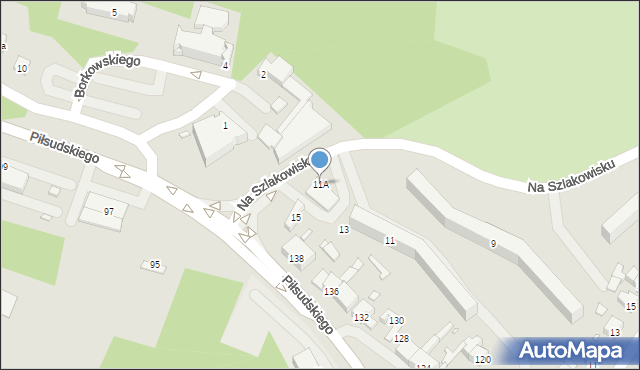 Starachowice, Na Szlakowisku, 11A, mapa Starachowic